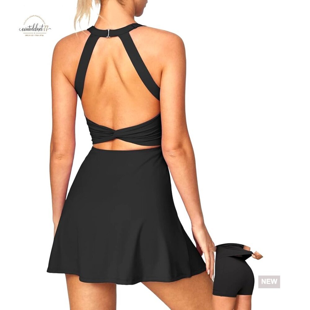 Active Dress with Built-in Shorts and Bra for Tennis Golf Workouts